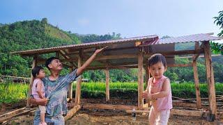 Corrugated iron roof for sturdy wooden house. Daily life of father and son Kien_Single Dad.