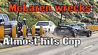 Supercar Crashes on PCH in front of Police at Malibu Autobahn