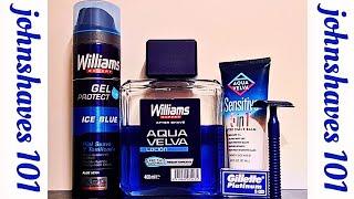 Williams Aqua Velva Shaving cream, Splash&Balm: Yaqi Melon Blue: Gillette Platinum