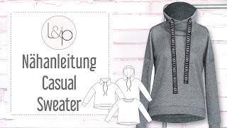 Nähanleitung Casual Sweater - ein lässiges Sweatshirt mit Wickelkragen nähen