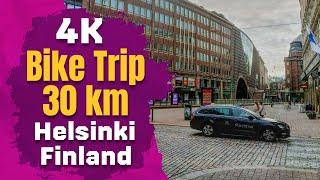 Helsinki Bike Trip 30 km  4K Cycling Finland 