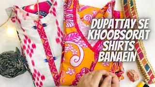 Convert dupatta into kurti | Reuse old dupatta | Hanims life