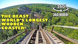 VR 360 The Beast World's Longest Wooden Roller Coaster POV Kings Island Ohio