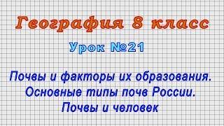 География 8 класс (Урок№21 - Почвы и факторы их образования. Основные типы почв России.)