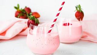 High Protein Keto Strawberry Smoothie - Super Thick & Creamy!