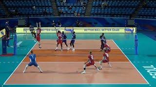 Jesús Herrera spiking for Team Cuba Volleyball