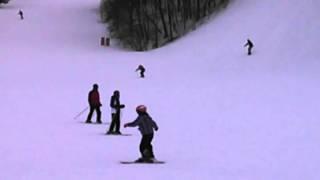 Maiya second time snowboarding