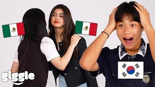 Korean Teens Experience Mexican Greeting For the First Time!