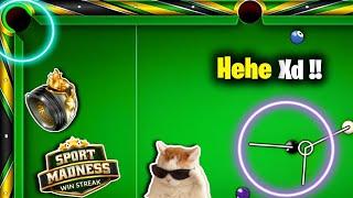 8 Ball Pool - Magic Indirect Denial in Sport Madness Winstreak  - Moonlight Cue Level Max  - GWMAT