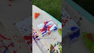 Summer Spray Painting Fun #shorts #summerfun #momhack #kidspaintingideas #summeractivities