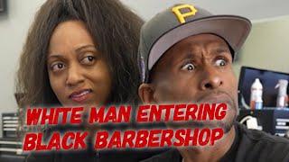 White man enters Black Barbershop #barbershop #funny #funnyvideo