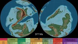 Plate tectonics, Paleogeography, & Ice Ages (dual hemispheres)