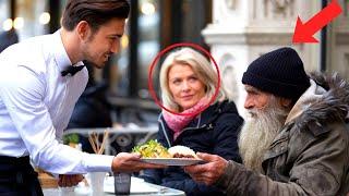 Kellner gibt einem obdachlosen Paar Essen – dann ist er schockiert, wer sie wirklich sind...