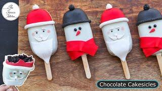 No Oven Chocolate Cakesicles Recipe | Santa & Snowman Cakesicle Tutorial ~ The Terrace Kitchen