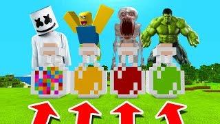 Minecraft PE : DO NOT CHOOSE THE WRONG POTION! (Marshmello, Roblox, SCP-096 & Hulk)