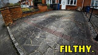 Look At All That COLOUR?! Pressure Washing a Wonderfully CRAZY Driveway And NASTY Walls