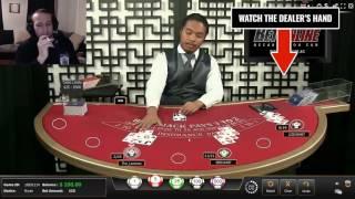 PROOF Bet Online Live Blackjack Dealer Caught Cheating SLOW MOTION