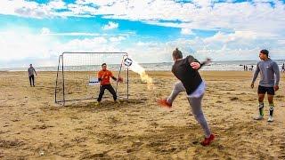 FUßBALL CHALLENGE AM STRAND !