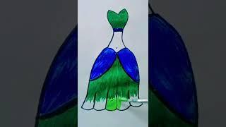 easy and beautiful girl dress drawing 