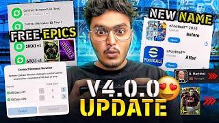 FREE EPICS & V4.0.0 All Details Explained How to get contract Renewal  Efootball Mobile