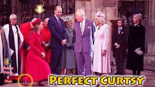 Sweet Moment Princess Catherine CURTSEY To King Charles With Perfect Curves sends Fans Go Crazy