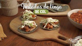 Tostadas de tinga de col