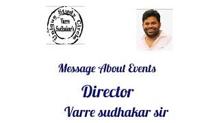 Important message about "events" from unique study circle director Varre Sudhakar sir.