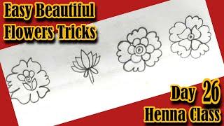 How to Shade Mehndi Flowers easy and simple, tips & tricks \#mehndi class for beginners #eid #tricks