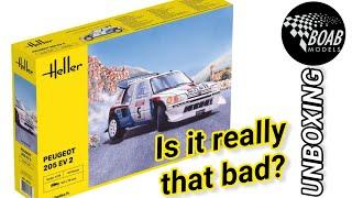 Peugeot 205 T16 Evo 2 - Unboxing 1/24 Heller Model kit - Group B Rally car 1986 Tour de Corse