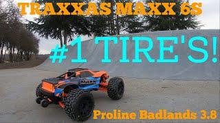 #1TIRE 4 TRAXXAS MAXX 6s***Proline Badlands 3.8 best basher tire made!