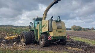 Maïs 2023 | Krone Big X V12 stuck in the mud | John Deere 8000 serie | John Deere 7700