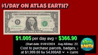 How Many Parcels Gets You $1/Day on Atlas Earth? (as of March 2024)