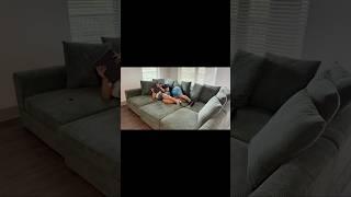 I love everything about our sofa except that the ottoman keeps sliding #wayfairfinds #sofa