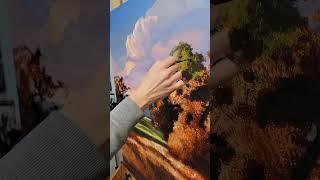 Blocking in the trees #oilpainting #texashillcountry