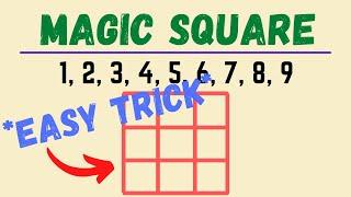 How to solve the Magic Square puzzle quickly? *Use this easy trick!* Maths Riddles and Puzzles #2