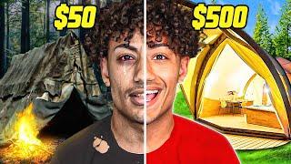 $50 VS $500 SURVIVAL CAMPING CHALLENGE