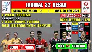 Jadwal 32 Besar China Master 2024 Hari Ini Live SPO TV ~ JORJI vs THAILAND ~ 6 Wakil Indonesia