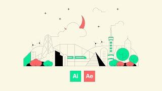 Minimal City & Transition (Illustrator & After Effects Tutorial / Scene Breakdown)