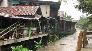 [4K] Heavy Rain Walks in Hilly Village | Beautiful Countryside and Cool in Rainy Season | Rain Video