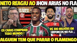 CRAQUE NETO REAGE AOS REFORÇOS DO FLAMENGO JHON ARIAS E CLAUDINHO! PERDEU A LINHA AO VIVO!