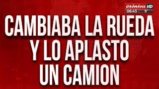 Tremendo accidente en Panamericana: cambiaba una rueda y su auto fue aplastado por un camión