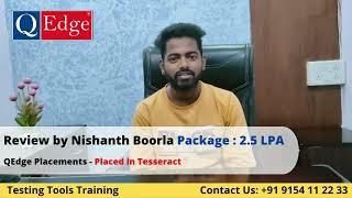 #Testing #Tools Training & #Placement  Institute Review by Nishanth @qedgetech Hyderabad