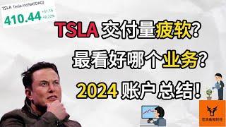 Tesla交付量疲软? 最看好哪个业务? 2024年账户总结!【美股分析】