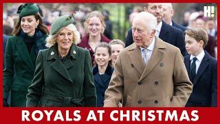 Princess Kate REAPPEARS as King Charles and Queen Camilla lead royals on Christmas Day | HELLO!