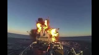 A Norwegian Skjold-class corvette firing an anti-ship cruise missile