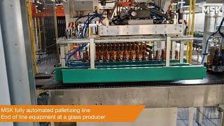 Automatic palletizing line at a glass producer