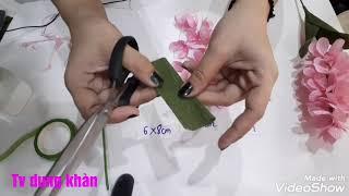 Tv dung khàn/ làm hoa lavender bằng giấy nhún