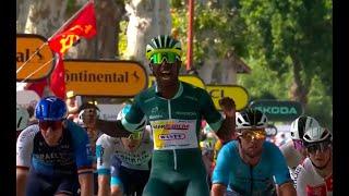 Eritrean Biniam Girmay claims hat-trick with Tour de France Stage 12 victory