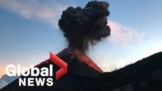 Hikers film stunning eruption of Fuego volcano in Guatemala