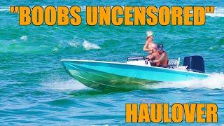 Girl FLASHING to the Camera | BOAT at HAULOVER INLET | DroneViewHD